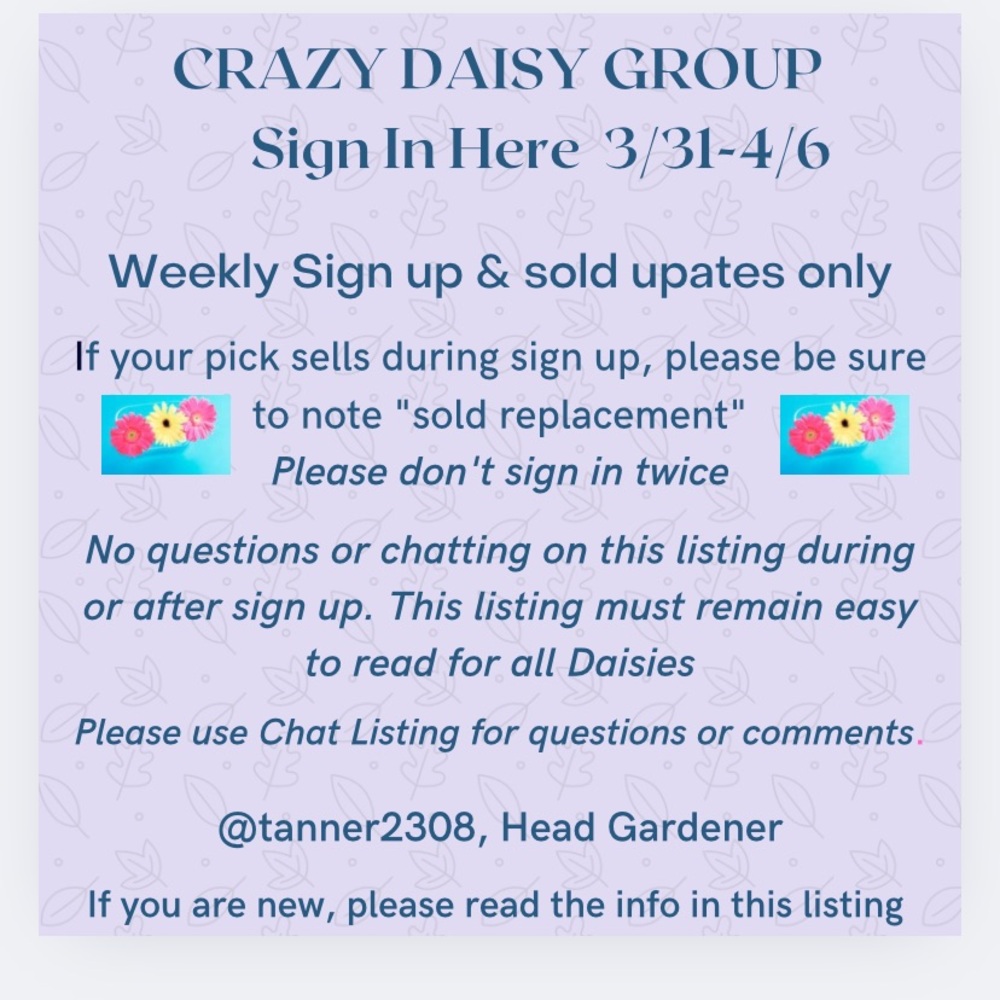 🌼3/31-4/6💗Chat here!🌼 - Picture 2 of 6